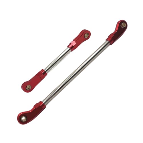 DAFSXZQR 2pcs Metall -Vorderachse -Lenkung Servo -Stange -Upgrade für Fernbedienungsauto kompatibel mit 104006 104010 104020 104026 Modelle(Red) von DAFSXZQR