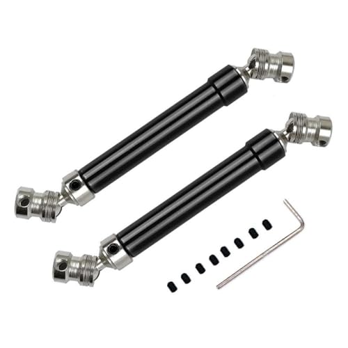 DAFSXZQR 2pcs Universalgelenkmetallantriebswelle 112-152 mm für 1 10-Skala-RC-Cars kompatibel mit AX10 TF2-Modellen(Black) von DAFSXZQR