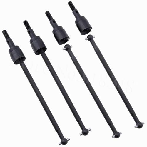 DAFSXZQR 4Set 89,5 mm Stahl Metallantriebswelle Dogbones 08029 und Stubradachse 02033 für 1/10 Skala RC -Autos, die mit Brontosaurus 94111 Modell kompatibel sind(Black) von DAFSXZQR