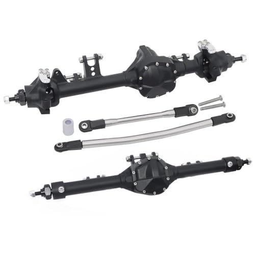 DAFSXZQR Aluminium -Feststoff -Offset Wheel -Hub -Konstruktionsset mit 1 10 -Skala -RC -Crawler -Modellen für II und VS4 10 Felsteile kompatibel(Black Set) von DAFSXZQR