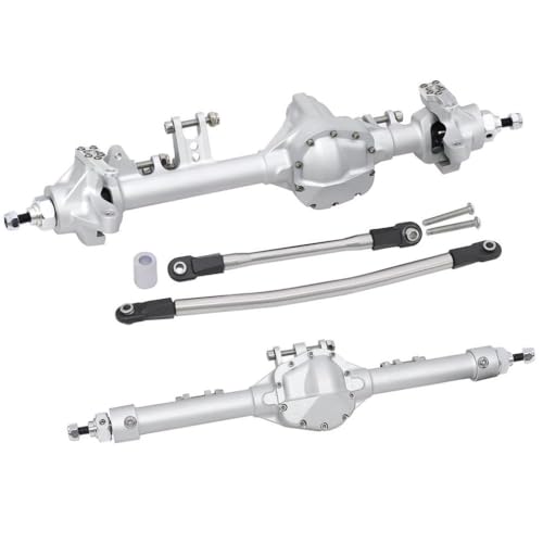 DAFSXZQR Aluminium -Feststoff -Offset Wheel -Hub -Konstruktionsset mit 1 10 -Skala -RC -Crawler -Modellen für II und VS4 10 Felsteile kompatibel(Silver Set) von DAFSXZQR