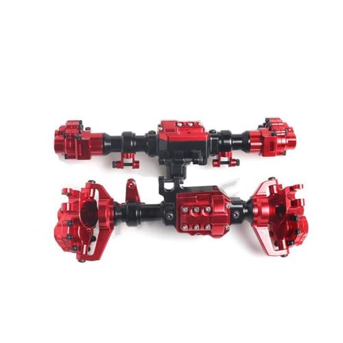 DAFSXZQR Aluminium -Portalachse Gehäuse vorne und hinten für 1 10 -Skala RC Crawler Upgrade -Teile mit verschiedenen RC -Crawler -Modellen kompatibel(Red) von DAFSXZQR