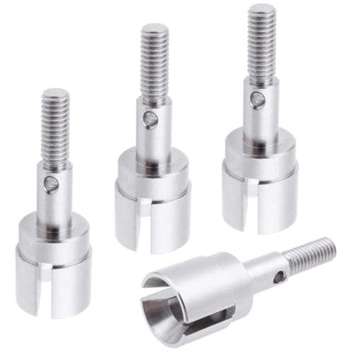 DAFSXZQR Edelstahlrad -Radnaben -Achse 02033 1/10 für RC -Hobby -Autos kompatible Teile 4 Teile(Silver) von DAFSXZQR