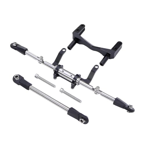 DAFSXZQR Kompatible Aluminium -Servohalterung mit simuliertem Hydrauliklenkungs -Kit für 1 10 -Skala -RC -Crawler -Auto -Gerade -Achsenmodelle wie Faksny Pumpkin II 90046(Black) von DAFSXZQR