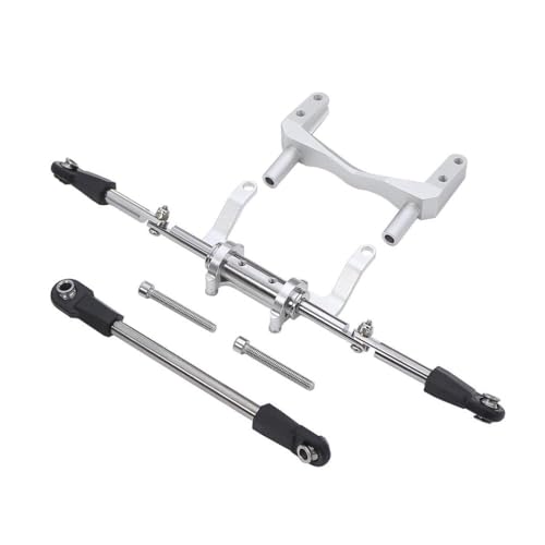 DAFSXZQR Kompatible Aluminium -Servohalterung mit simuliertem Hydrauliklenkungs -Kit für 1 10 -Skala -RC -Crawler -Auto -Gerade -Achsenmodelle wie Faksny Pumpkin II 90046(Silver) von DAFSXZQR