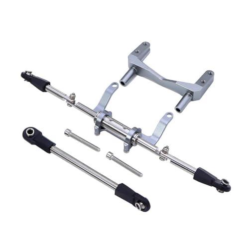 DAFSXZQR Kompatible Aluminium -Servohalterung mit simuliertem Hydrauliklenkungs -Kit für 1 10 -Skala -RC -Crawler -Auto -Gerade -Achsenmodelle wie Faksny Pumpkin II 90046(Titanium) von DAFSXZQR