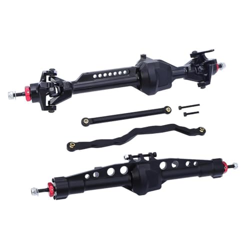 DAFSXZQR Kompatible -Aluminium vorne hinten gerade Achse für 1 10 -Skala RC Crawler SCX10PRO -Upgrade Teile komplette Achsbaugruppe(Front Rear Black) von DAFSXZQR