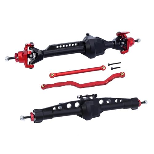 DAFSXZQR Kompatible -Aluminium vorne hinten gerade Achse für 1 10 -Skala RC Crawler SCX10PRO -Upgrade Teile komplette Achsbaugruppe(Front Rear Red) von DAFSXZQR