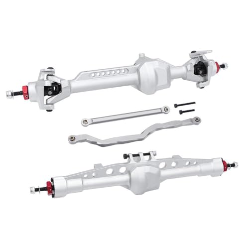 DAFSXZQR Kompatible -Aluminium vorne hinten gerade Achse für 1 10 -Skala RC Crawler SCX10PRO -Upgrade Teile komplette Achsbaugruppe(Front Rear Silver) von DAFSXZQR