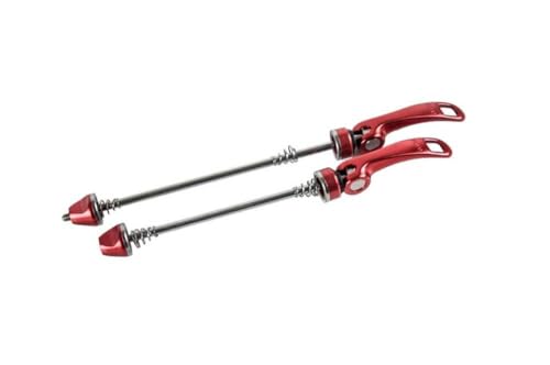 DAFSXZQR Kompatible Schnellfreisetzungsspießachse für Road Mountain Bicycle Cycling MTB Wheel Hub QR 145 mm 185 mm Paar Kohlenstoffradspieße(Red) von DAFSXZQR