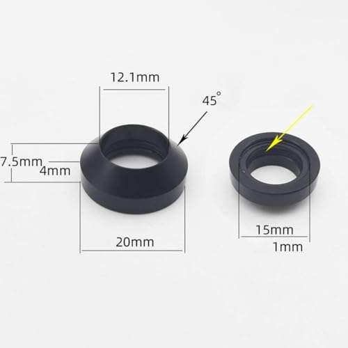 DAFSXZQR M15 Fahrrad durch die Achse Waschmaschine Set flach und konische Unterlegscheiben x3 7,5 mm M15x0.2 5 mm Hubs, die mit Röhrchenwellenspieße kompatibel sind(M12x7.5mm) von DAFSXZQR