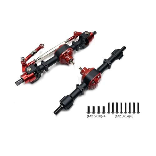 DAFSXZQR MN78 82 RC -Auto -Upgrade -Teile vordere Achse und hintere Brückenbaugruppe mit Metallachse Stahlzähne, die mit Fernbedienungsfahrzeugen kompatibel sind(Black) von DAFSXZQR