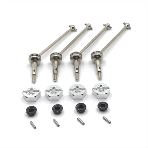 DAFSXZQR Metall -Prop -Wellen -Upgrade 12mm Adapter kompatibel mit 144001 144002 144010 124016 124017 124018 124019 RC -Fahrzeug -Teile vorne Antriebswelle Austausch(White) von DAFSXZQR