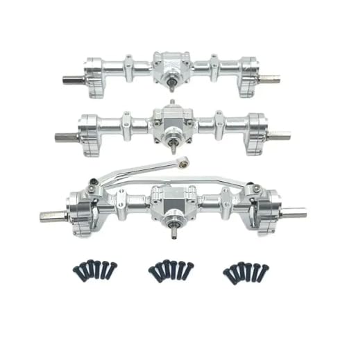 DAFSXZQR Metallachse vordere Mitte hinten für 1/16 Skala B16 B36 6WD RC -Fahrzeug -Upgrade -Teile kompatibel mit verschiedenen RC -Automodellen(Silver) von DAFSXZQR