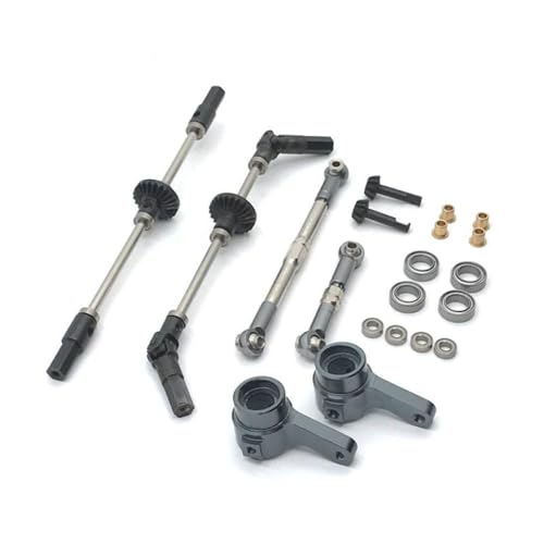 DAFSXZQR RC -Auto -Upgrade -Teile C14 C24 C34 B14 B24 B16 B36 D12 Mn Mn99S Compatible Metall vordere Mittelachse Stahlantriebswelle Universal Fit(WPL 4x4) von DAFSXZQR