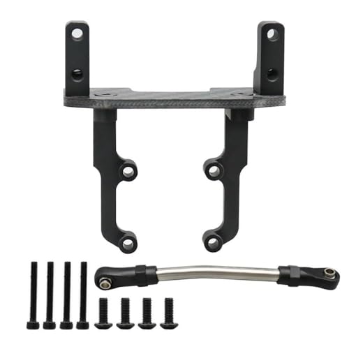 DAFSXZQR Servo Mount Ständer mit Lenkverbindung für 1 10 -Skala RC Crawler Car kompatibel mit AR44 -Achsen -Upgrade -Teilen Modell 90046 Kohlefaser- und Metallkonstruktion(Black) von DAFSXZQR