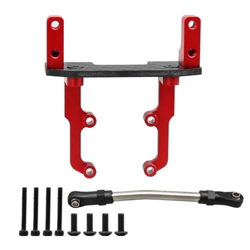 DAFSXZQR Servo Mount Ständer mit Lenkverbindung für 1 10 -Skala RC Crawler Car kompatibel mit AR44 -Achsen -Upgrade -Teilen Modell 90046 Kohlefaser- und Metallkonstruktion(Red) von DAFSXZQR