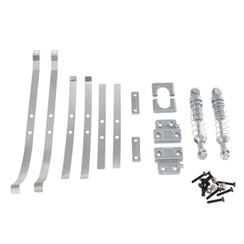DAFSXZQR Stoßdämpfer Federschild Hinterachse Feste Komponente für MN82 LC79 RC -Metallteile Upgrade -Kit kompatibel mit 1 10 -Skala Off Road Buggy Vehicle(Silver) von DAFSXZQR