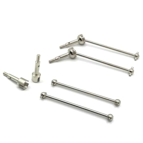 DAFSXZQR Universal RC Car Metal Metall Frontantriebswelle und Heckknochenbein -Radachse kompatibel mit 144001 124017 124018 124019 1315 1281 1283 Modelle(6pcs as Photo) von DAFSXZQR