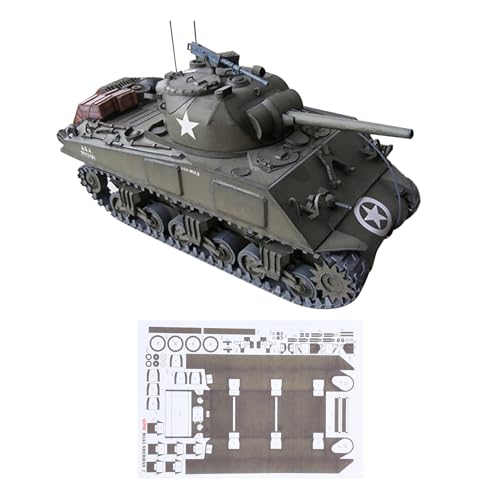 DAGIJIRD (Unmontierter Bausatz) USA Sherman M4A3 Panzermodell Handgemachtes DIY-Papiermodell Maßstab 1:25 von DAGIJIRD