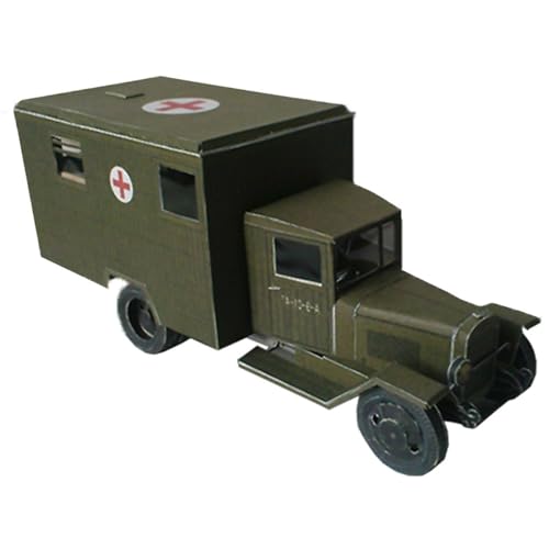 DAGIJIRD (Unmontierter Kit) Simulation Papier Truck Modell 1:43 WWII Sowjetische Zis-44 Schlachtfeld Ambulanz Armee LKW Militärfahrzeug Modell von DAGIJIRD