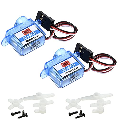 DAGIJIRD Coreless GH-S37A Digital-Servo-Fernbedienung, Zubehör, Reparaturteile mit Montagezubehör für RC-Flugzeug, Hubschrauber, Boot, 2 Stück DAGIJIRD Coreless GH-S37A Digital-Servo-Fernbedienung, Zubehör, Reparaturteile mit Montagezubehör für RC-Flugzeug, Hubschrauber, Boot, 2 Stück von DAGIJIRD