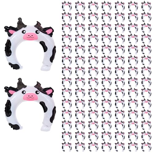 100 Stück aufblasbare Tier-Stirnbänder, Aluminiumfolie, Kuh-Tierballons, Haarreifen für Kinder, Mottoparty, Geburtstagsparty, Gastgeschenke, aufblasbare Tiere, Tierballons, Tiere von DAGLLGEW