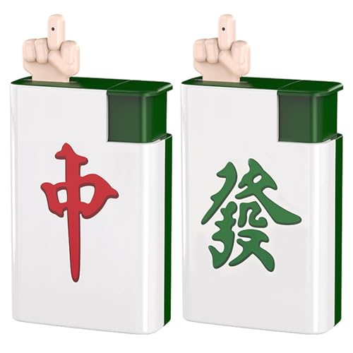 2 Stück Streich-Wasserpistole, Feuerzeug, Neuheit, Mahjong-Form, Streichpistole, Finger mit starkem Wasserstrahl für Partys, Sommerspaß, Spielzeug, Mini-Wasserpistole, Streichpistole, Wasserpisto von DAGLLGEW