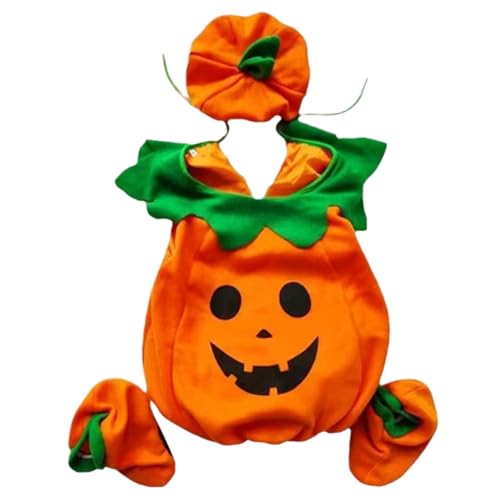 Baby-Kürbiskostüm, weiches Kürbis-Kleinkind-Halloweenkostüm mit Hut und Schuhen für Cosplay-Party-Verkleidungen, geeignet für 100 cm große Kleinkinder, Halloween-Kostüme für Kinder, Babykostüme Baby-Kürbiskostüm, weiches Kürbis-Kleinkind-Halloweenkostüm mit Hut und Schuhen für Cosplay-Party-Verkleidungen, geeignet für 100 cm große Kleinkinder, Halloween-Kostüme für Kinder, Babykostüme von DAGLLGEW