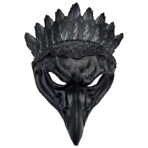 DAGLLGEW Adlermaske, Exquisite strukturierte PU-Halloweenmaske, lebensechtes Vogelkostüm für Karneval, Maskerade, Cosplay-Party, Halloween-Kostüme, Rabenmaske, Adlerkostüm, Tiermaske von DAGLLGEW