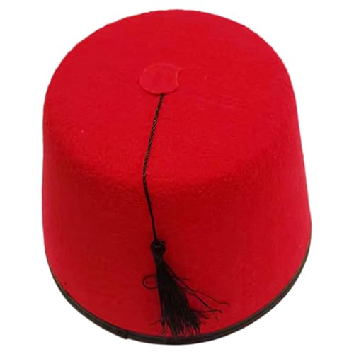 DAGLLGEW Fez-Hut, rot, weich, bequem, Vlies, originelle Partyhüte für Erwachsene, klassisches Kostümzubehör mit Quastendekoration, Partyhüte, alberner Hut, für Erwachsene DAGLLGEW Fez-Hut, rot, weich, bequem, Vlies, originelle Partyhüte für Erwachsene, klassisches Kostümzubehör mit Quastendekoration, Partyhüte, alberner Hut, für Erwachsene von DAGLLGEW