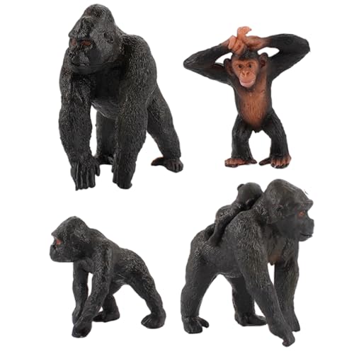 DAGLLGEW Gorilla-Figur, 4 Stück, 4 Stile, realistische Gorilla-Statue aus PVC, pädagogische und dekorative Tierfiguren für Zuhause, Schule, Spielzeug, Tierfiguren DAGLLGEW Gorilla-Figur, 4 Stück, 4 Stile, realistische Gorilla-Statue aus PVC, pädagogische und dekorative Tierfiguren für Zuhause, Schule, Spielzeug, Tierfiguren von DAGLLGEW