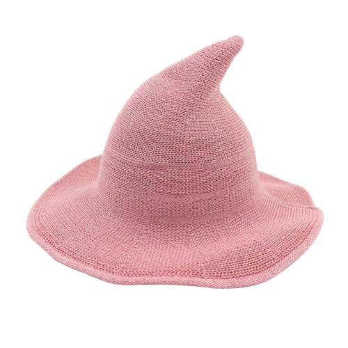 DAGLLGEW Halloween Hexenhut Breitkrempe gestrickte Mütze spitzte Kopfspeise Cosplay -Kostüm für Frauen Marine Blau DAGLLGEW Halloween Hexenhut Breitkrempe gestrickte Mütze spitzte Kopfspeise Cosplay -Kostüm für Frauen Marine Blau von DAGLLGEW