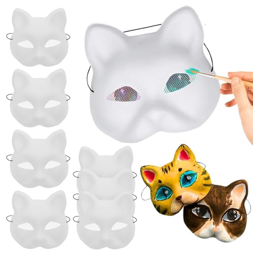 DAGLLGEW Halloween Maske 10 PCs zum Malen von DIY Halb Cover Therian Mit Augennetz PVC Animal Fox für Cosplay Party Maskerade DAGLLGEW Halloween Maske 10 PCs zum Malen von DIY Halb Cover Therian Mit Augennetz PVC Animal Fox für Cosplay Party Maskerade von DAGLLGEW