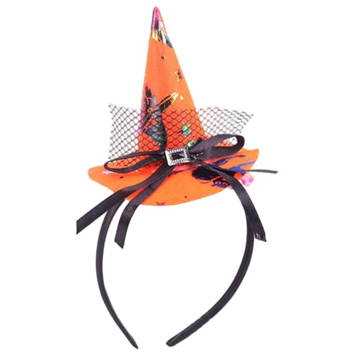 DAGLLGEW Hexenhut-Stirnband, dekorativer Spinnen-Hexenhut, Halloween-Stirnband, klassisches Spinnennetz-Haarband, Accessoire für Party, Cosplay, Kostüm, Gastgeschenke, Zubehör, Halloween-Stirnbände von DAGLLGEW