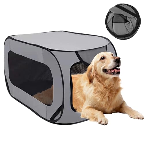 Faltbare Hundebox, 94 x 52 x 52 cm, 420 Oxford-Gewebe, tragbare Hunde-Reisebox, Haustierkäfig für drinnen und draußen, kleine mittelgroße Welpen, Katzen, Hundetransportbox, mittelgroße Hundebox Faltbare Hundebox, 94 x 52 x 52 cm, 420 Oxford-Gewebe, tragbare Hunde-Reisebox, Haustierkäfig für drinnen und draußen, kleine mittelgroße Welpen, Katzen, Hundetransportbox, mittelgroße Hundebox von DAGLLGEW