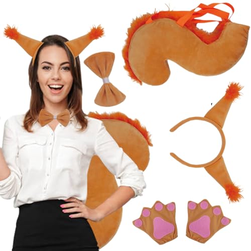 Halloween Kostüm Eichhörnchen Kostüm umfasst therian Ohren Stirnband Therian Paws süße Bowtie & Therian Tail mit elastischen Gurtweiche und Schwanz für Weihnachten Halloween Cosplay Kostüm Grau Halloween Kostüm Eichhörnchen Kostüm umfasst therian Ohren Stirnband Therian Paws süße Bowtie & Therian Tail mit elastischen Gurtweiche und Schwanz für Weihnachten Halloween Cosplay Kostüm Grau von DAGLLGEW