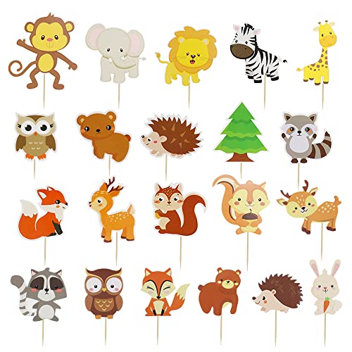 DAGORD 42 Stück Cupcake Topper Geburtstag Tiere Kindergeburtstag Kuchen Deko Waldtiere Cake Toppers Zoo Cupcake Picks Muffin Deko für Geburtstag Baby Shower Jungen oder Mädchen DAGORD 42 Stück Cupcake Topper Geburtstag Tiere Kindergeburtstag Kuchen Deko Waldtiere Cake Toppers Zoo Cupcake Picks Muffin Deko für Geburtstag Baby Shower Jungen oder Mädchen von DAGORD