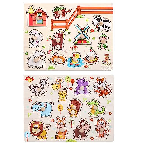 DAGORD Holzpuzzle Tiere Baby Spielzeug Puzzle ab 1 2 3 Jahre Montessori Spielzeug Steckpuzzle Holz Bauernhof mit Großen Holzknöpfen zum Greifen Lernspielzeug für Jungen und Mädchen Kindergeschenke DAGORD Holzpuzzle Tiere Baby Spielzeug Puzzle ab 1 2 3 Jahre Montessori Spielzeug Steckpuzzle Holz Bauernhof mit Großen Holzknöpfen zum Greifen Lernspielzeug für Jungen und Mädchen Kindergeschenke von DAGORD
