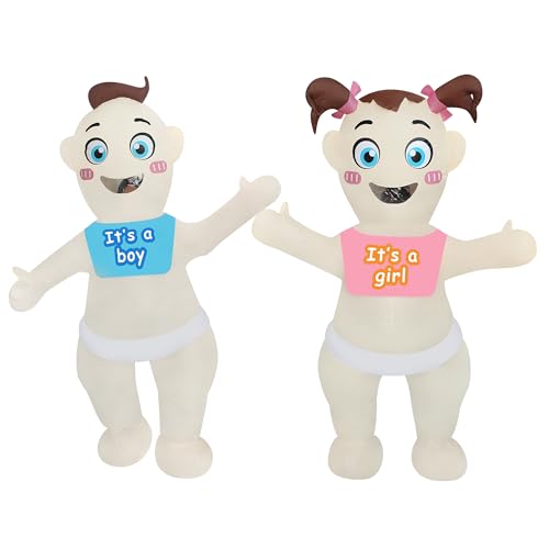 Aufblasbares Baby-Kostüm für Jungen und Mädchen, aufblasbares Kostüm für Erwachsene/Geschlechtsoffenbarungsparty/Babyparty von DAHAKII