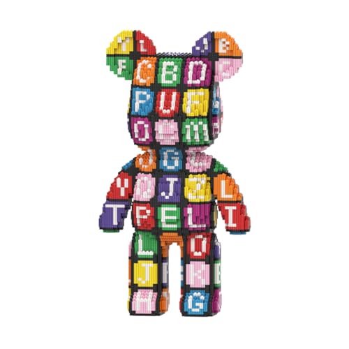 DAHONPA Mikro-Bausteine mit Tier-Buchstabenmuster für Erwachsene (6800 Stück), Bären-Ziegel-Set, kreative Heim- und Bürodekoration, Sammlerstück-Display, Modell, Geschenk für Erwachsene und Kinder von DAHONPA