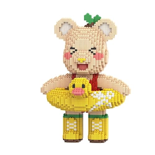 DAHONPA Schwimmring Bär Brick Mikro-Bausteine (4300 Stück), Bearbricks Set, kreative Heim- und Bürodekoration, Geschenk für Erwachsene und Kinder von DAHONPA