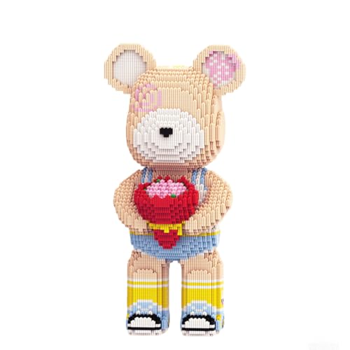 DAHONPA Tier-Rosen-Bär, Mikro-Bausteine für Erwachsene (5550 Stück), Bären-Ziegel-Set, kreative Heim- und Bürodekoration, Geschenk für Erwachsene und Kinder von DAHONPA