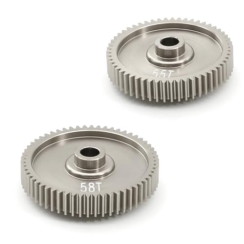 2 stücke 55T 58T High Speed ​​Stirnradgetriebe 53665 for Tamiya TT01 TT-01 1/10 RC Auto Upgrade Teile Zubehör von DAIHAOEE