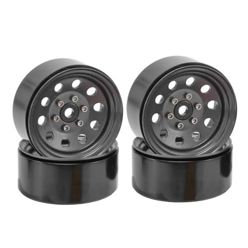 4 Stück 113 g/Stück Metall 1,9 Zoll Beadlock Felge Radnabe for 1/10 RC Crawler Auto Axial SCX10 for Traxxas TRX4 RC4WD D90 for Redcat Gen8(Titanium) von DAIHAOEE
