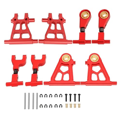8 stücke Aluminium Legierung Vorne und Hinten Upper Lower Suspension Arme for Tamiya TT02 TT-02 1/10 RC Auto Upgrade Teile Zubehör(Rood) von DAIHAOEE