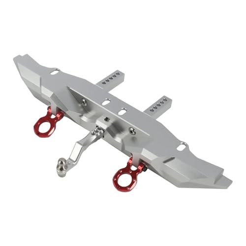 DAIHAOEE 1 Stück CNC-Aluminium-Heckstoßstange for TRX4 mit Anhängerkupplung for 1/10 RC-Auto-Crawler TRX-4 for Defender for Bronco Upgrade-Teile(Silver) von DAIHAOEE