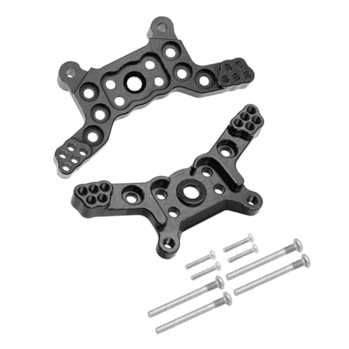 DAIHAOEE 2 Stücke for Mjx for Hyper Go 14209 14210 Metall Vorne Hinten Stoßdämpfer Turm Stoßdämpfer Halterung Montieren Fernbedienung Auto Aluminium Upgrade Teile(Zwart) von DAIHAOEE