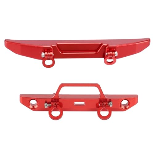 DAIHAOEE 2 stücke Metall Legierung Vorderen Und Hinteren Stoßfänger mit Abschleppen Haken for Axial SCX24 AXI00005 for Jeep for Gladiator 1/24 RC for Crawler Auto Upgrades Teile(Rood) von DAIHAOEE