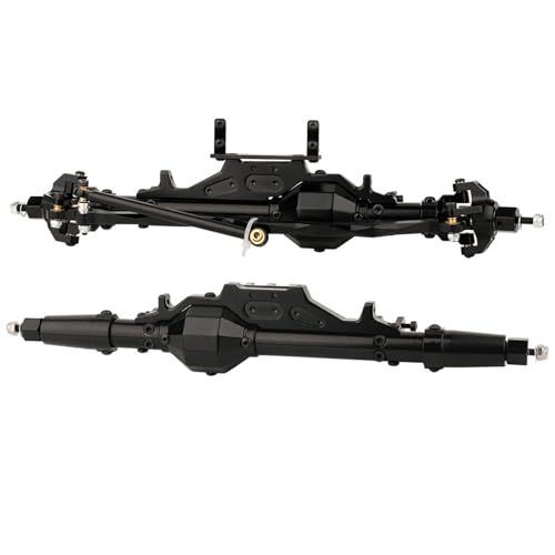 DAIHAOEE CNC Aluminium Komplette Vorder- und Hinterachse for 1/10 RC Crawler for Rock for Racer for Axial for Wraith 90018 RR10 Upgrade Teile(Black Set) von DAIHAOEE